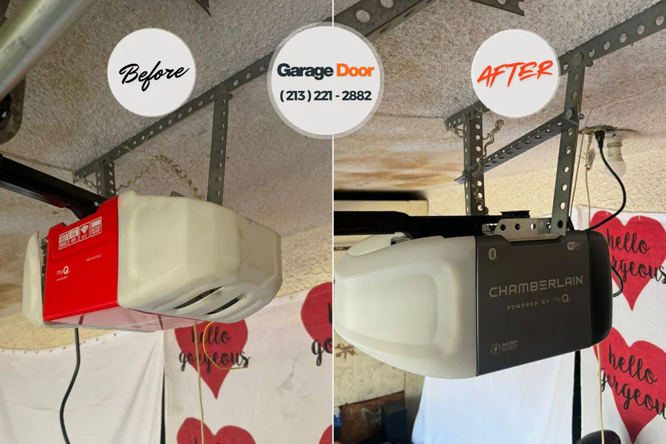 Before and after: garage door installation St. Martinville, LA
